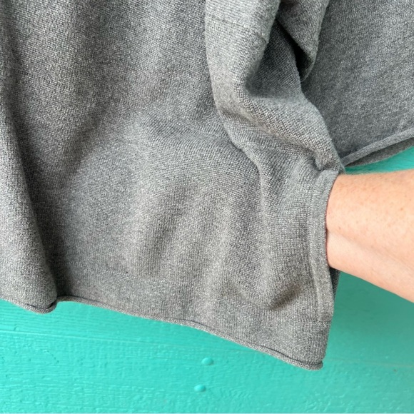 J.JILL COTTON CASHMERE OVERSIZED GRAY 3/4 SLEEVES BUTTON DOWN SWEATER SIZE XL - Picture 5 of 9